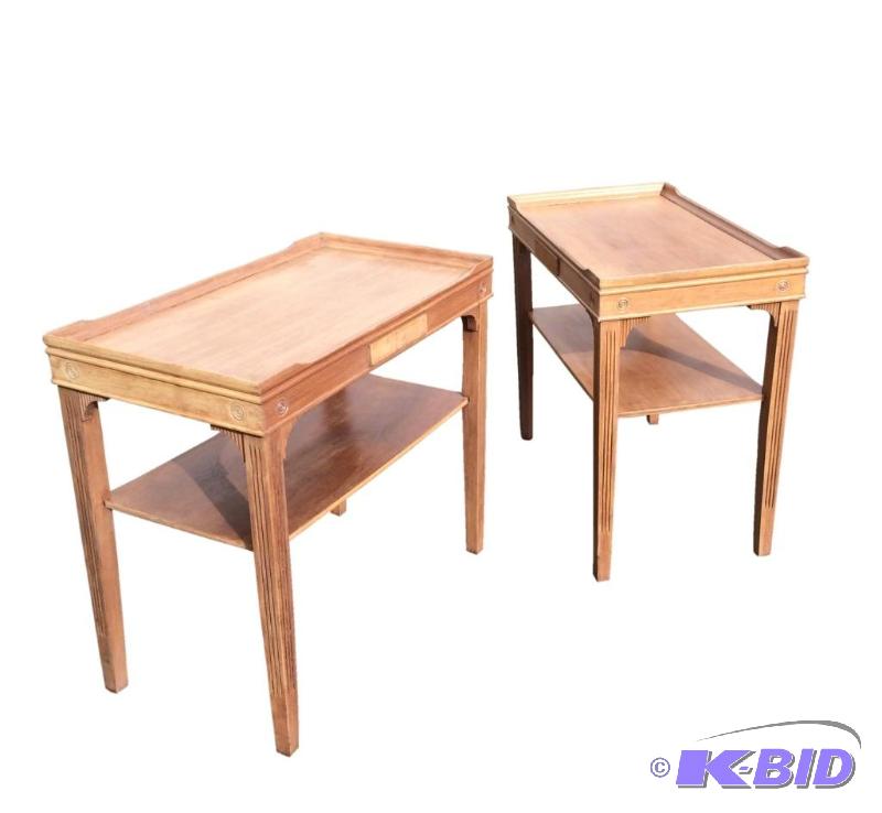 lot 14 image: lot of 2 mint condition professionally refinished matching side tables