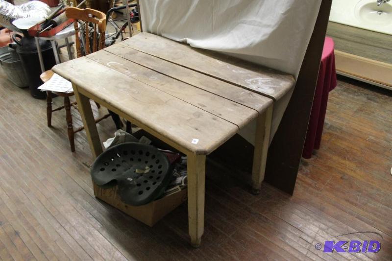 lot 10 image: Antique Table, Legs and Base are Sturdy, Boar...