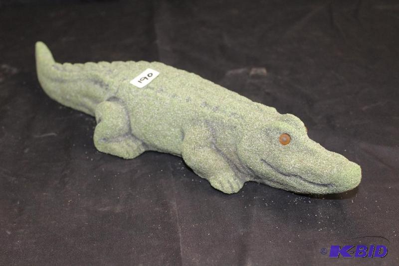 lot 190 image: Cast Sand Alligator Statue ...