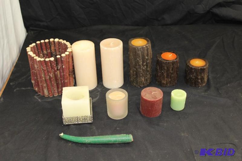 lot 199 image: Candles and Candle Holder ...
