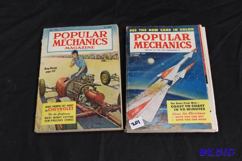 lot 201 image: July 1953 and November 1959 Popular Mechanics...