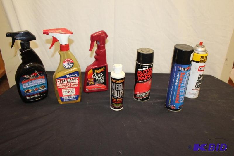 lot 303 image: Car Cleaning Chemicals, most are half full or...