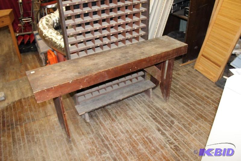 lot 503 image: Hand Built Wooden Bench...