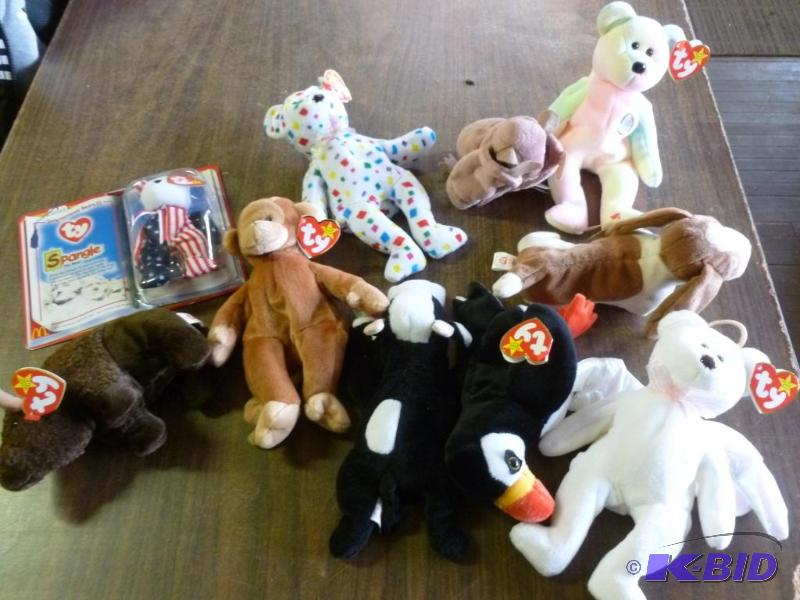 Lot of ten collectible Ty Beanie Babies, grea...