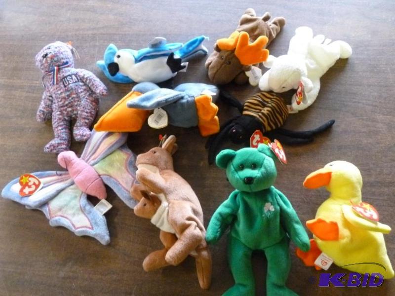 Lot of ten collectible Ty Beanie Babies, grea...