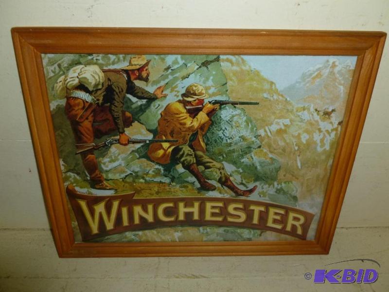 Winchester wood framed picture that measures ...
