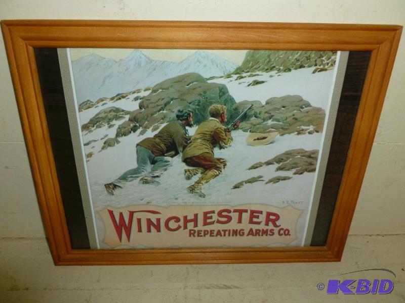 Winchester Repeating Arms Co. wood framed pic...