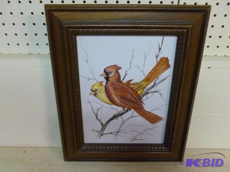 Beautiful Dino wood framed original oil on ca...