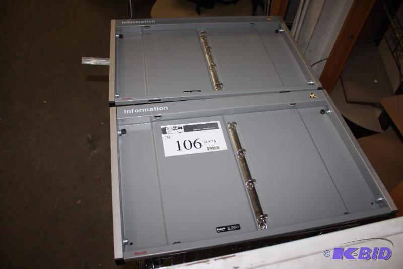 lot 106 image: Lot of (2) Rexroth Information Boards wClasping Binder Centers.
