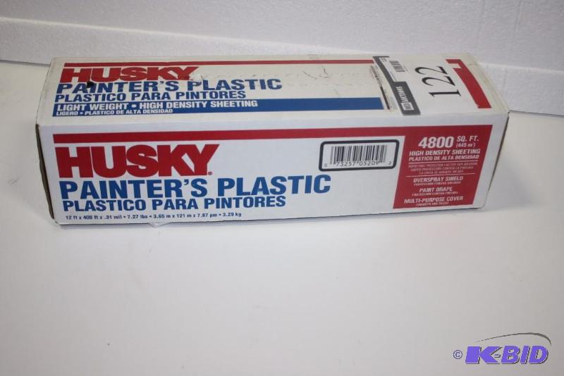 lot 122 image: Husky Painters Plastic Roll 4800Sq. Ft. High Density Sheeting.