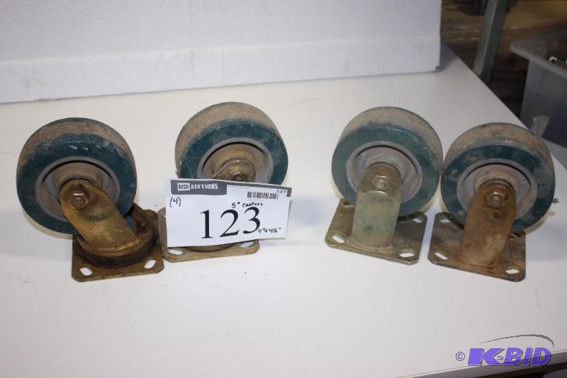 lot 123 image: Lot of (4) Wheels wCasters 5 4 x 4.5.