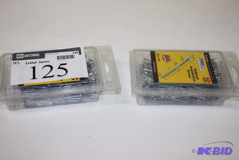 lot 125 image: Lot of (2) Cabinet Installation Screws 4.