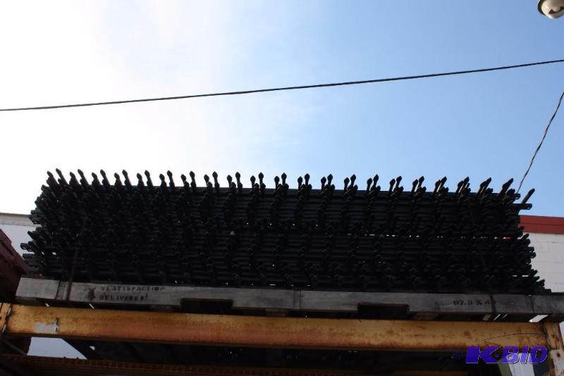 lot 13 image: Lot of (30) Metal Fence Pieces wDecorative Triangle Tips Black 8 x 6.