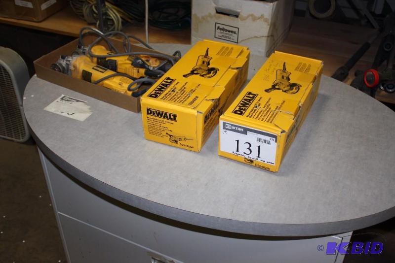 lot 131 image: Lot of (4) Repairable DeWalt Angle Grinders wCord.