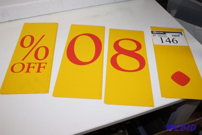 lot 146 image: Lot of (4) Books of LettersNumbersSymbols For Businesses 14.5 x 5.75 YellowRed.