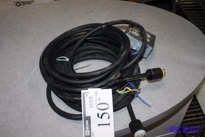 lot 150 image: Lot of (3) Including Power Supply Cords Electrical Box wCord, 4 Outlets.