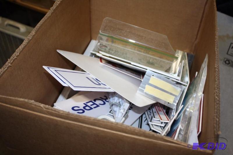 lot 153 image: Box Lot of Miscellaneous Safety Signs Including Fire Extinguisher Location First Aid LocationExit