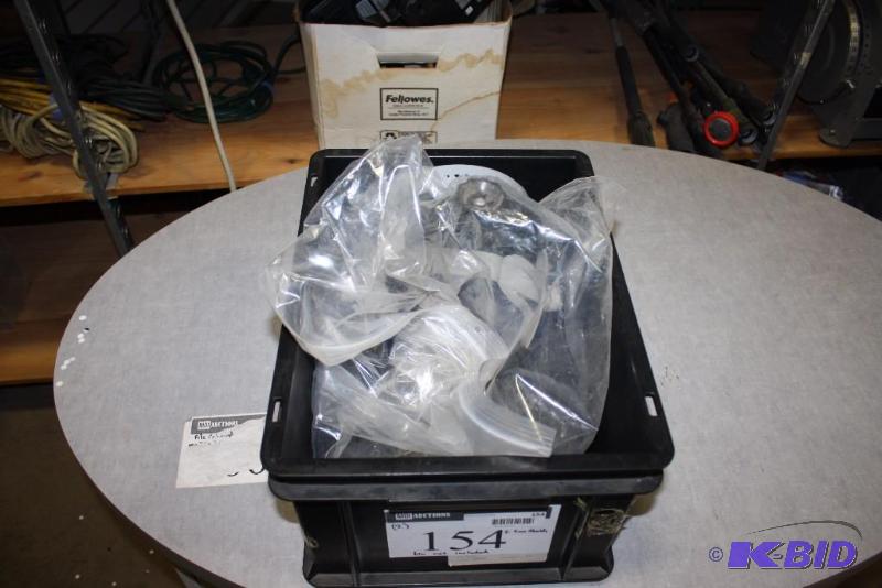 lot 154 image: Safety Masks wProtective Face Shields, app. 2 ct Adjustable Bin Not Included.