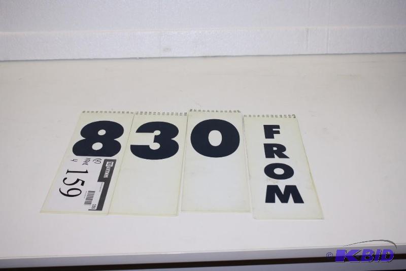 lot 159 image: Lot of (4) Books of LettersNumbersSymbols For Businesses 11.25 x 4 BlueWhite.