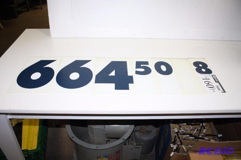 lot 160 image: Lot of (7) Books of LettersNumbersSymbols For Businesses 14.25 x 7, app. 4 ct BlueWhite 11.