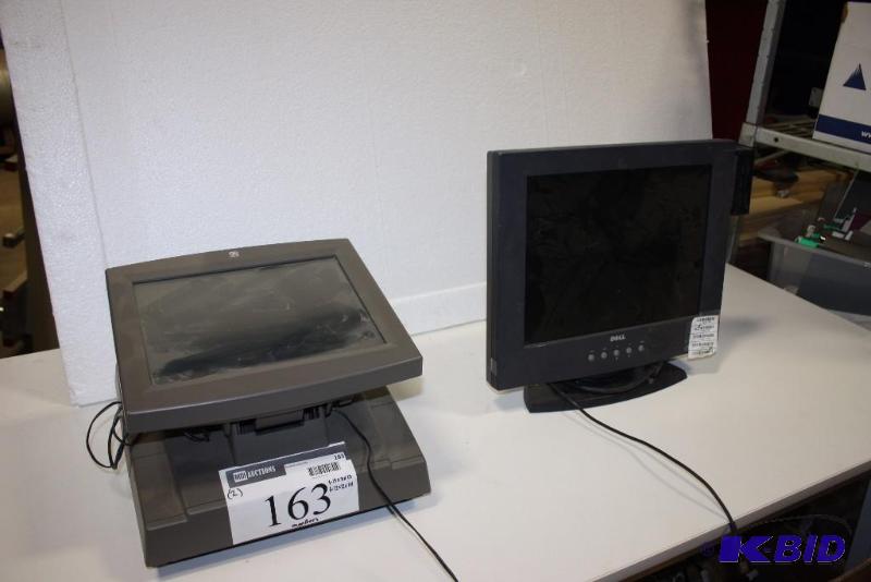 lot 163 image: Lot of (2) Including Computer Monitor NCR 7460 POS Monitor 15 x 3 x 14 12 x 12 x 14.