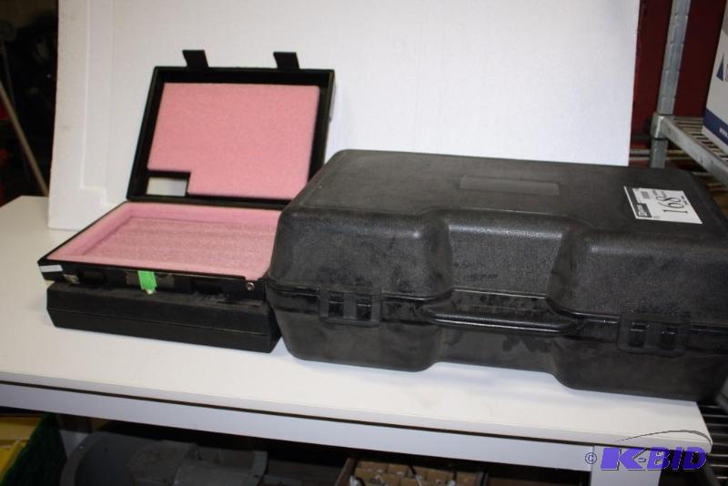 lot 168 image: Lot of (3) Plastic Cases Black 26 x 17 x 10 16 x 12 x 3, app. 2 ct.