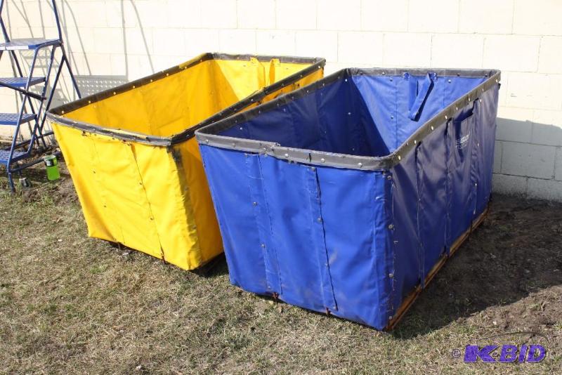 lot 22 image: Lot of (2) Global Mailing Totes wWheels & Reinforced Bases 36 x 55 x 33.