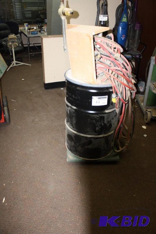 lot 44 image: Drum Barrel wPump Includes Hoses & Stand.