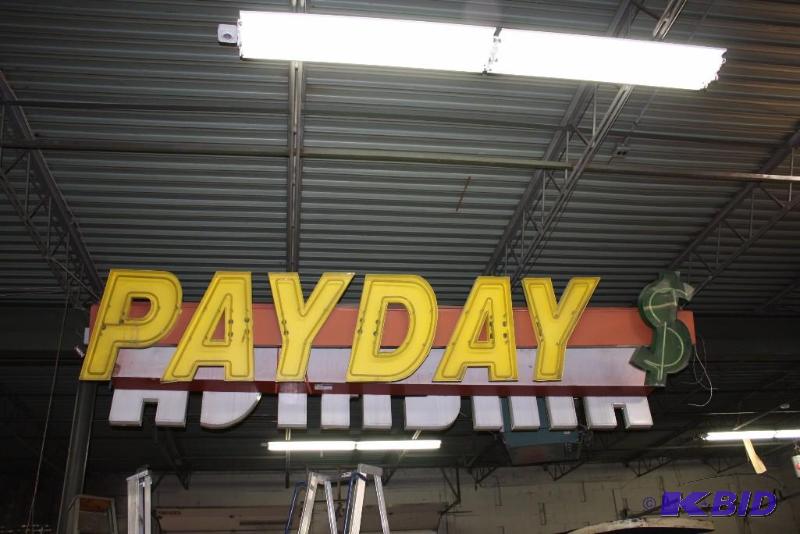 lot 52 image: Payday Electric Sign Payday $ Logo 180 x 10 x 30.