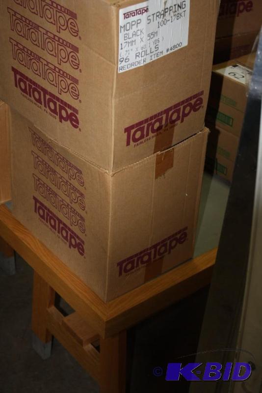 lot 64 image: Box Lot of (2) Tarsatape Strapping Tape Black.