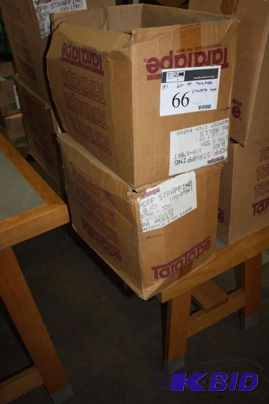 lot 66 image: Box Lot of (2) Tarsatape Strapping Tape Black.