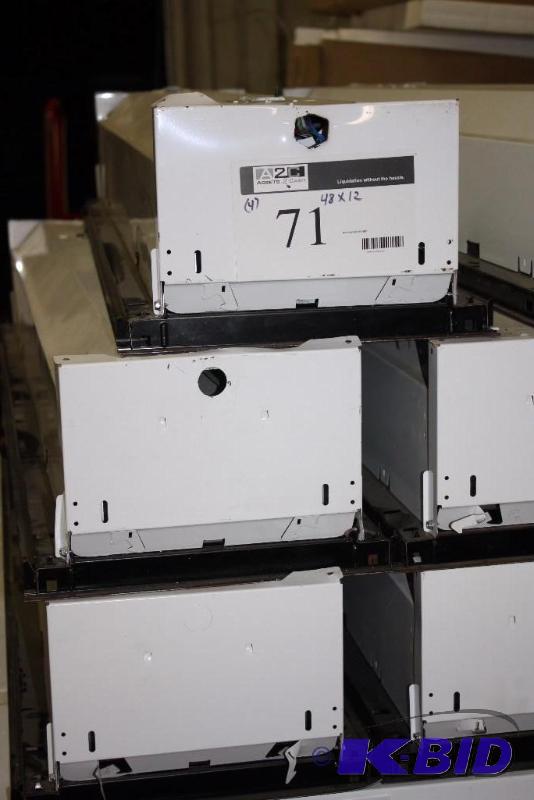 lot 71 image: Lot of (4) Parabolic Troffers Divided Light Areas 48 x 12.