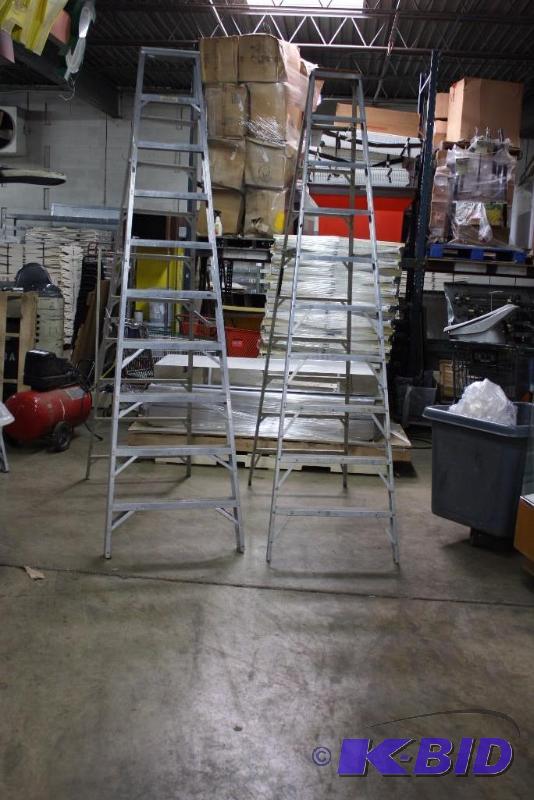lot 73 image: Lot of (2) Metal Ladders 10.