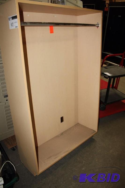 lot 97 image: Box Container wMetal Bar For Hanging Clothes 42 x 18 x 66.