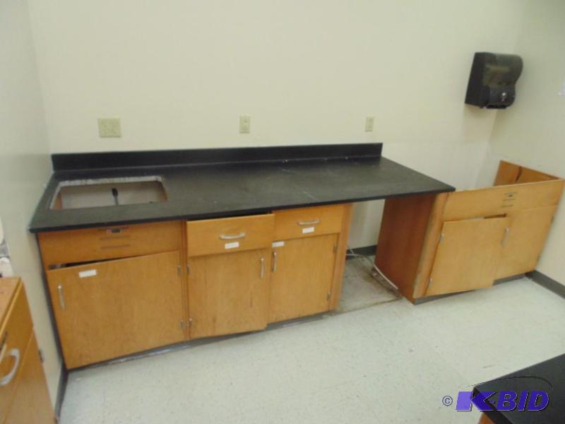 Set of Lower Cabinets w Partial Stone Countertop
