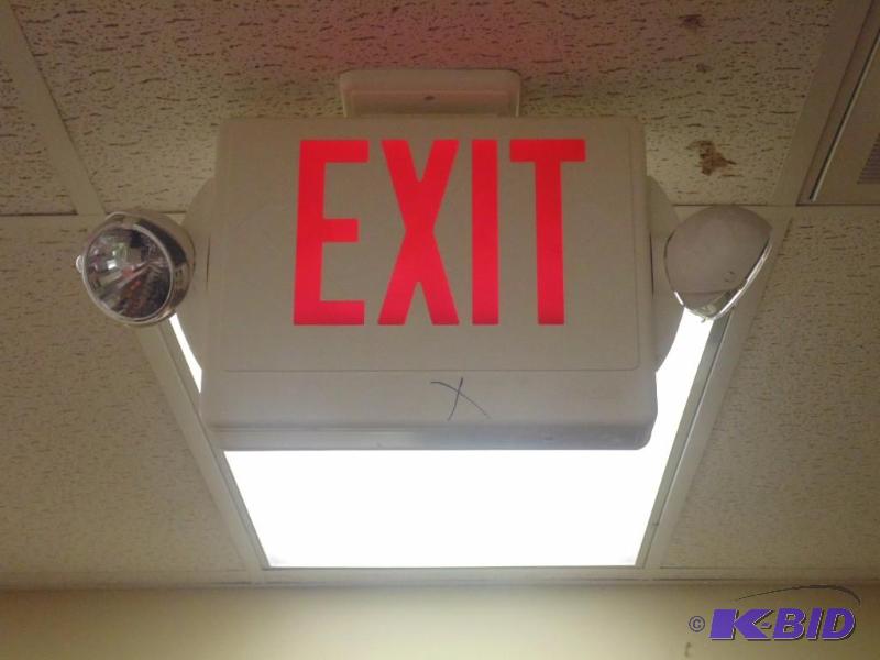 Lighted Exit Sign w Security Lighting