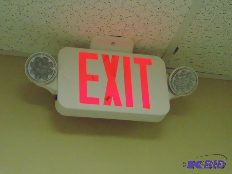 Lighted Exit Sign w Security Lights