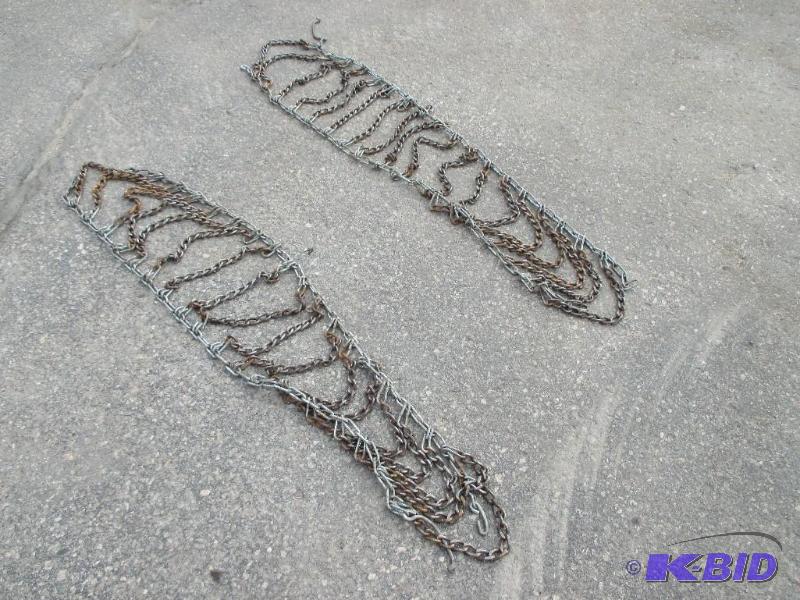 lot 12 image: John Deere mower rear chains, for #6 tire siz...