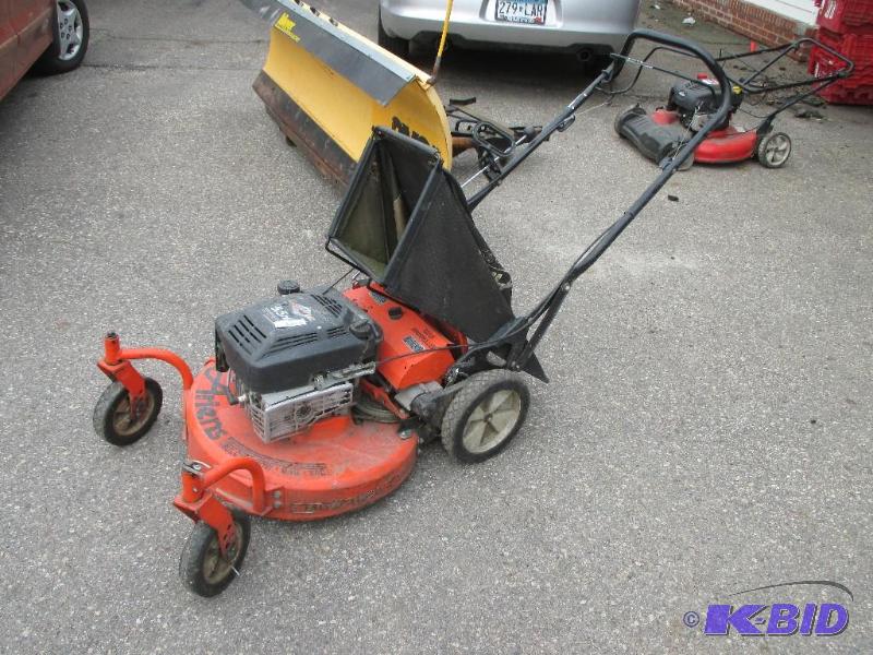 lot 40 image: Ariens push mower with bagger, works as it sh...