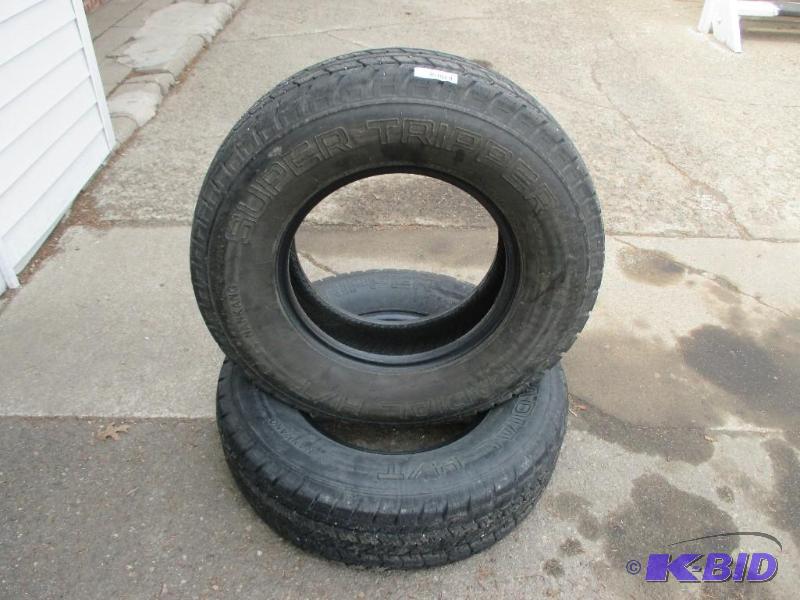 lot 46 image: 2 super tripper LT 24575R16 tires, 50% tread...