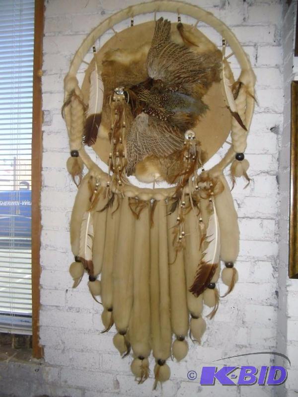 lot 14 image: Large Wall Hanging    Native Dream Catcher 54 Long