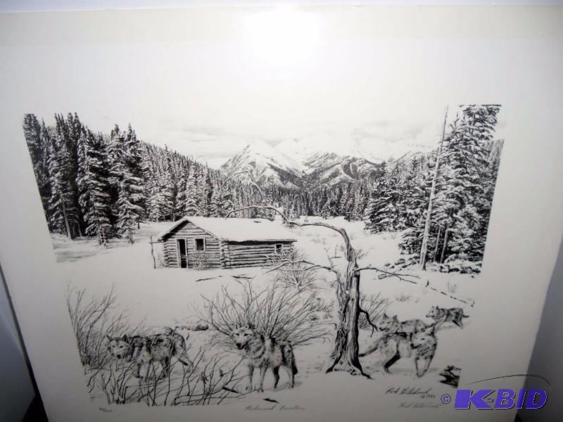 lot 15 image: Wolves  Limited Edition Reclaimed Territory  Signed Rod Hitchcock 1992