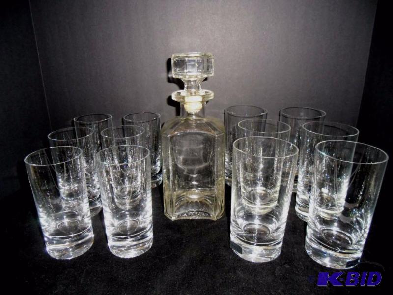 lot 9 image: HEAVY 6 Lead Crystal Highball 12 oz Glasses and 6 Beer Glasses 8 oz. Made Austria