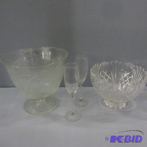 lot 100 image: Punch Bowls, Stemware