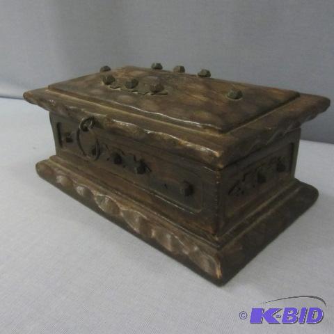 lot 110 image: Wood Document  Jewelry Box