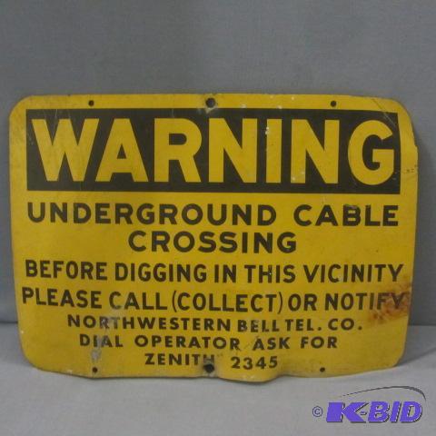 lot 170 image: NW Bell Underground Cable Sign