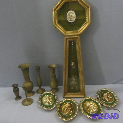 lot 199 image: Brass Candle Holders, Cherubs