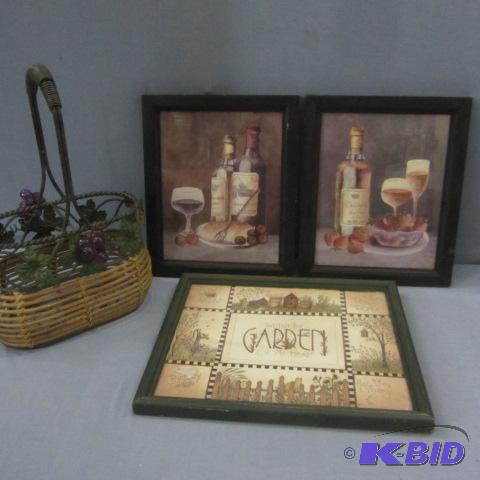 lot 219 image: Wine Bottle Basket & Decor
