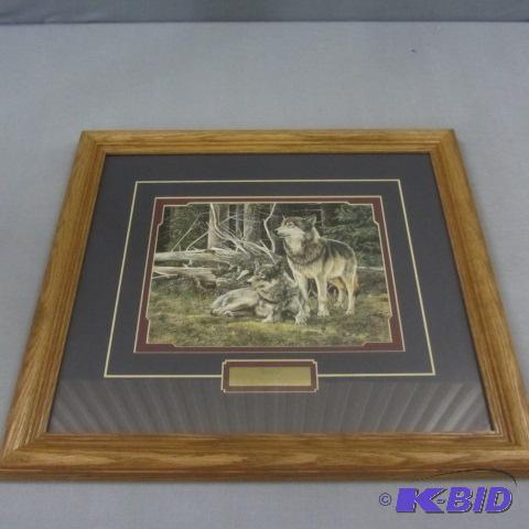 lot 221 image: Mates, Framed Wolf Print