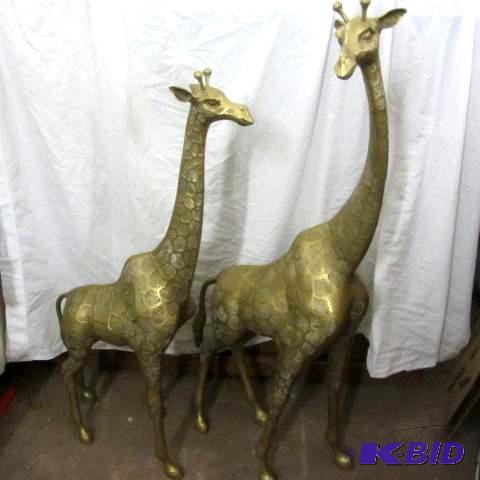 lot 251 image: Brass Giraffes